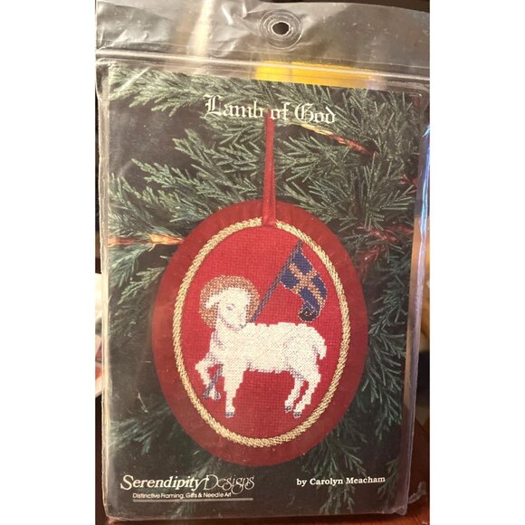 Cross Stitch Kit Lamb Of God Ornament Serendipity Designs 1991 Carolyn Meacham - Picture 3 of 3